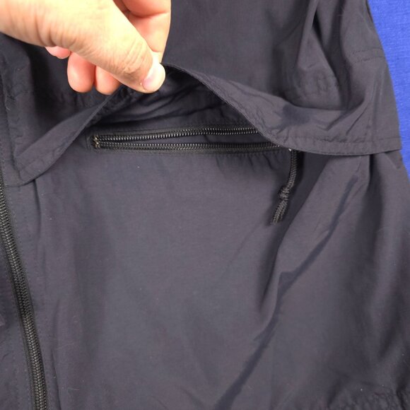 L.L. Bean Mens Navy Nylon hooded Jacket SZ L With Zip Pockets & Adjustable Hem - Picture 2 of 8